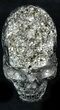 Polished Pyrite Skull With Pyritohedral Crystals #33506-4